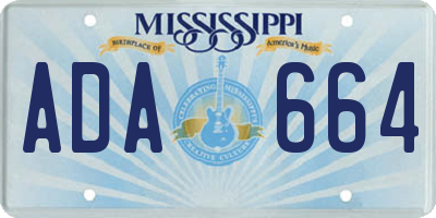 MS license plate ADA664