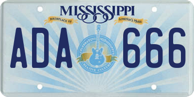 MS license plate ADA666