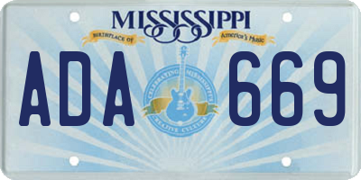 MS license plate ADA669