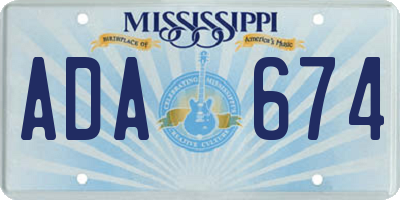 MS license plate ADA674