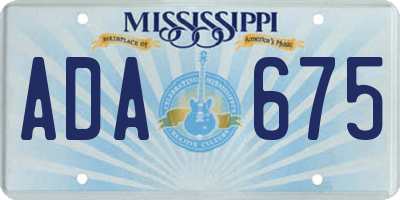 MS license plate ADA675