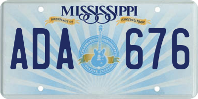 MS license plate ADA676
