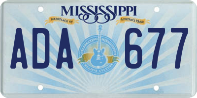 MS license plate ADA677