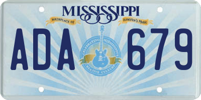 MS license plate ADA679