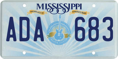 MS license plate ADA683