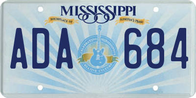 MS license plate ADA684