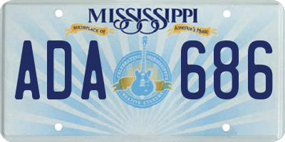 MS license plate ADA686