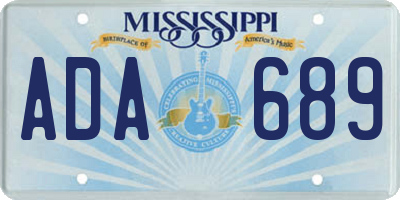 MS license plate ADA689