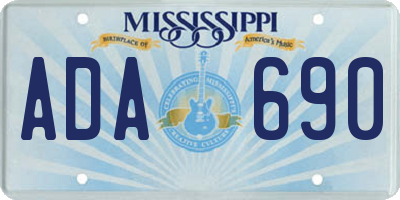 MS license plate ADA690