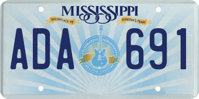 MS license plate ADA691