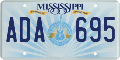 MS license plate ADA695
