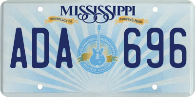 MS license plate ADA696