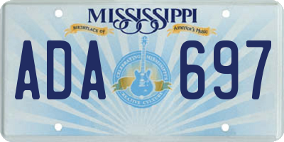 MS license plate ADA697