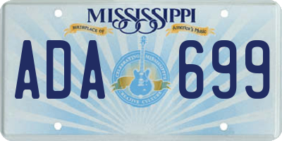 MS license plate ADA699
