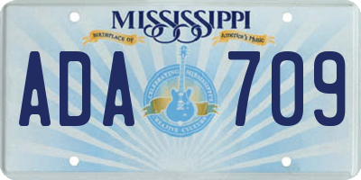 MS license plate ADA709