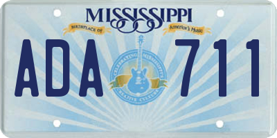 MS license plate ADA711