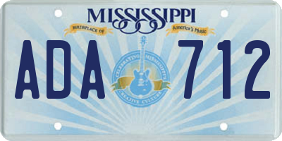 MS license plate ADA712