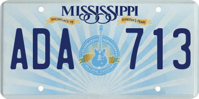 MS license plate ADA713
