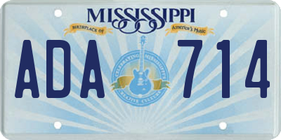 MS license plate ADA714