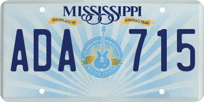 MS license plate ADA715