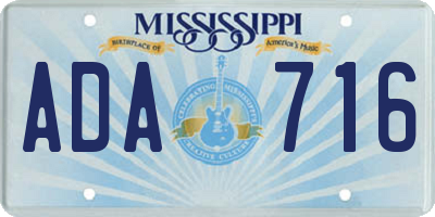 MS license plate ADA716