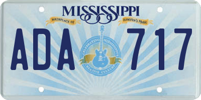 MS license plate ADA717