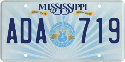 MS license plate ADA719