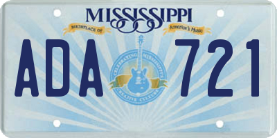 MS license plate ADA721
