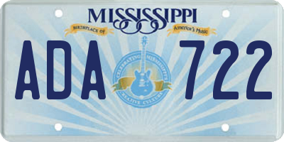 MS license plate ADA722