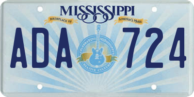 MS license plate ADA724