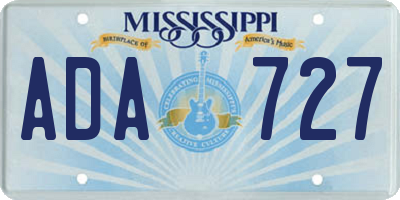 MS license plate ADA727