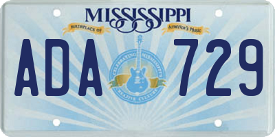 MS license plate ADA729