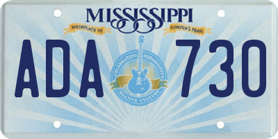 MS license plate ADA730