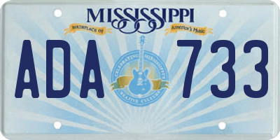 MS license plate ADA733