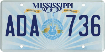 MS license plate ADA736