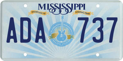 MS license plate ADA737