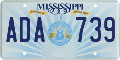 MS license plate ADA739
