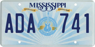 MS license plate ADA741