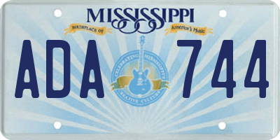 MS license plate ADA744