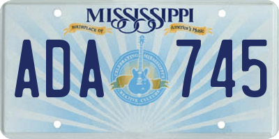 MS license plate ADA745