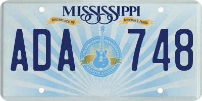 MS license plate ADA748