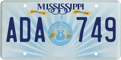 MS license plate ADA749