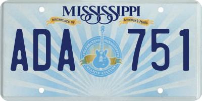 MS license plate ADA751