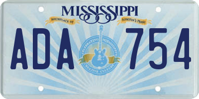 MS license plate ADA754