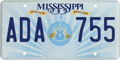 MS license plate ADA755