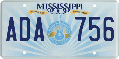 MS license plate ADA756