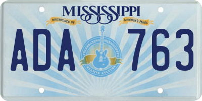 MS license plate ADA763
