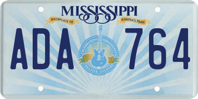 MS license plate ADA764
