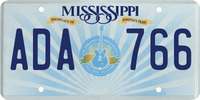 MS license plate ADA766