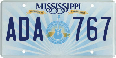 MS license plate ADA767